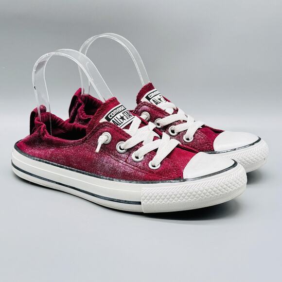 Converse Shoes Women 7 Red Chuck Taylor All Star Shoreline Slip Low Top Sneakers - Picture 2 of 12